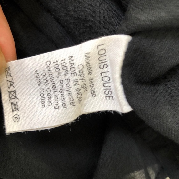 Louis Louise girls soft velvet black gold trim dress - Picture 7 of 7